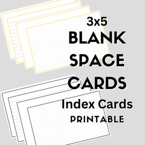 3 x 5 lege ruimtekaarten - indexkaarten 3 x 5 inch blanco, gestippeld, bekleed en met grafieken - inclusief link naar canva-sjabloon