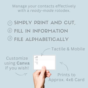 4x6 Rolodex Printable Index Card Print & Cut Contact Management System for Networking, Birthdays, and Keeping in Touch via Snail Mail image 3