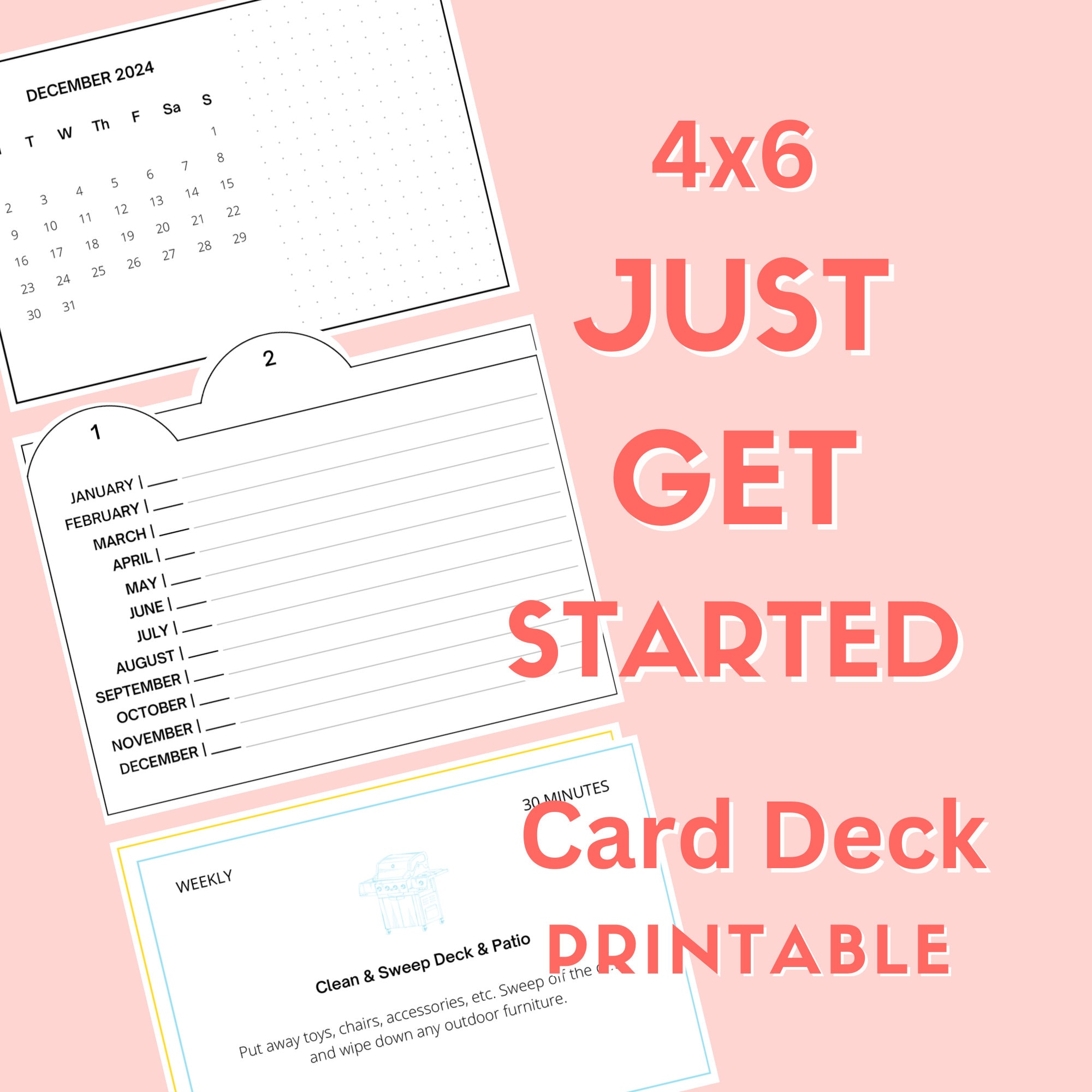 Printable Scandi Craft 4x6 Tabbed Index Cards - Free Printables Online