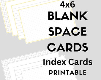 4x6 Blank Space Cards - Index Cards in Blank, Dot Grid, Lined, and Graphed - Includes Canva Template Link