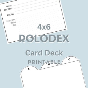 4x6 Rolodex Printable Index Card Print & Cut Contact Management System for Networking, Birthdays, and Keeping in Touch via Snail Mail image 1