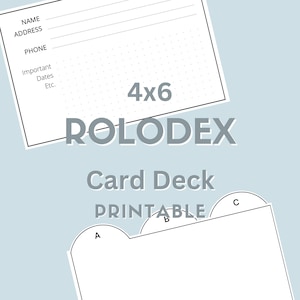 4x6 Rolodex Printable Index Card Print & Cut Contact Management System for Networking, Birthdays, and Keeping in Touch via Snail Mail image 1