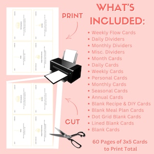 3x5 Just Get Started Card Deck, Index Card Planner, Home Management System, Cleaning Schedule image 3