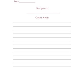 Bible Study Journal Page | Printable Christian Scripture & Reflection Page