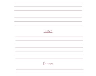 Meals of the Week | Weekly Breakfast Lunch Dinner Planner | Family Meal Plan Printable
