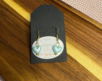 Pendientes colgantes de corazón en tonos pastel / Joyería coqueta en tono dorado, accesorios kawaii cottagecore