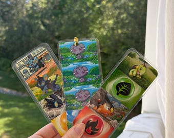Marcapáginas de Pokémon adorables / Set de marcapáginas de anime laminados / Regalo para amantes de los libros / Accesorios acogedores para la lectura