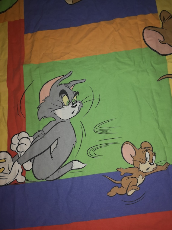 トムジェリ　ビンテージシーツ　1/2枚 Vintage RARE Tom and Jerry Duvet Cover 74