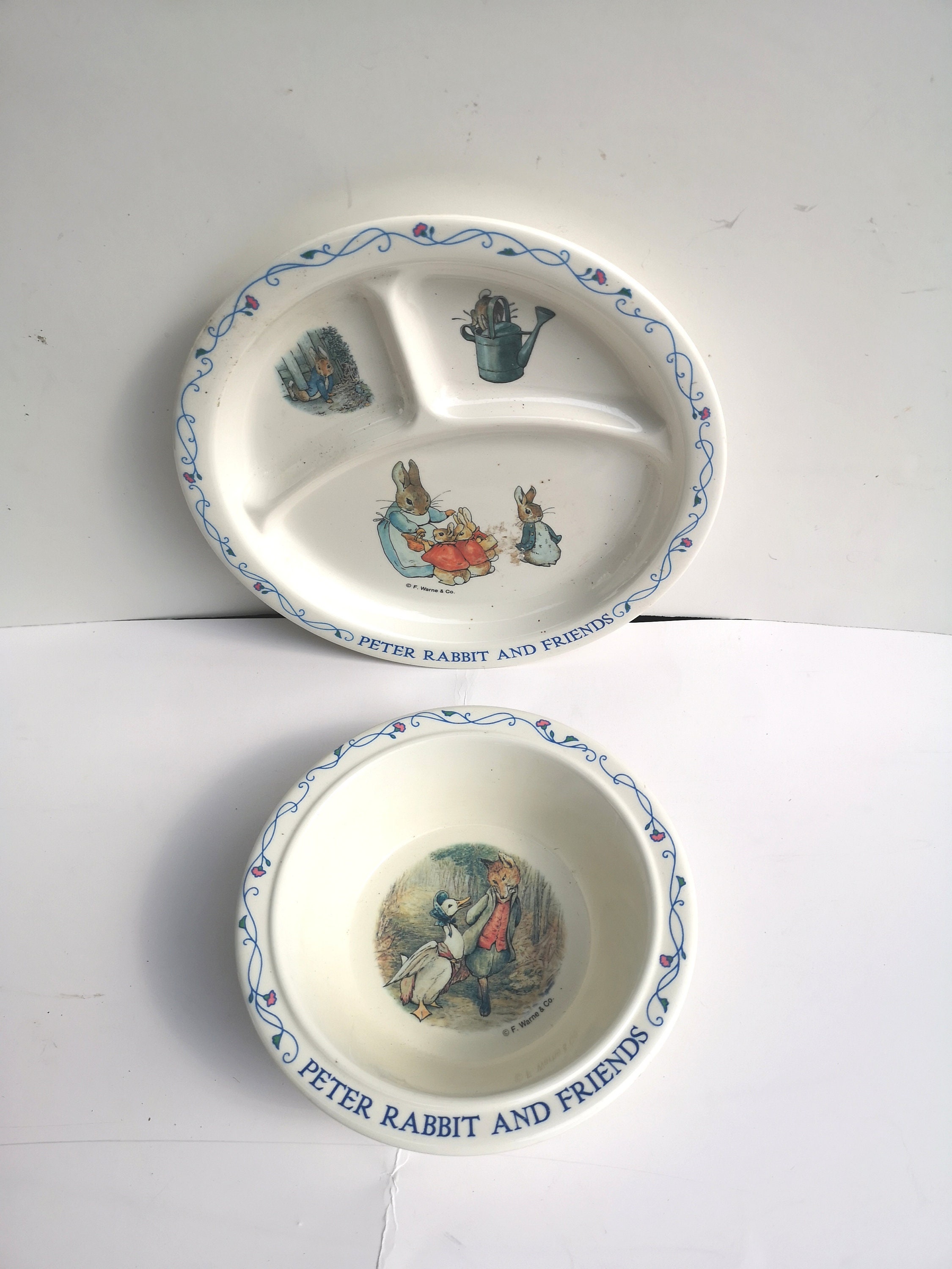 Vintage Peter Rabbit Children's Plastic Bowl and Divided Plate - Etsy