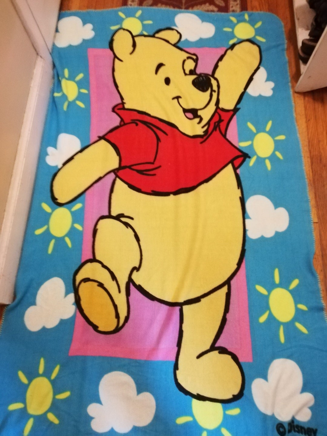 Vintage Winnie the Pooh Fleece Blanket 70x44 Etsy