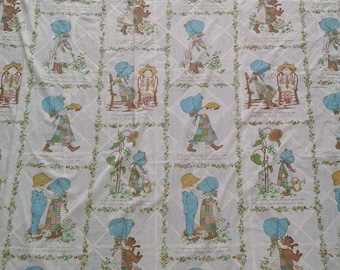 Vintage RARE Holly Hobbies Twin Flat Sheet 65" x 98"