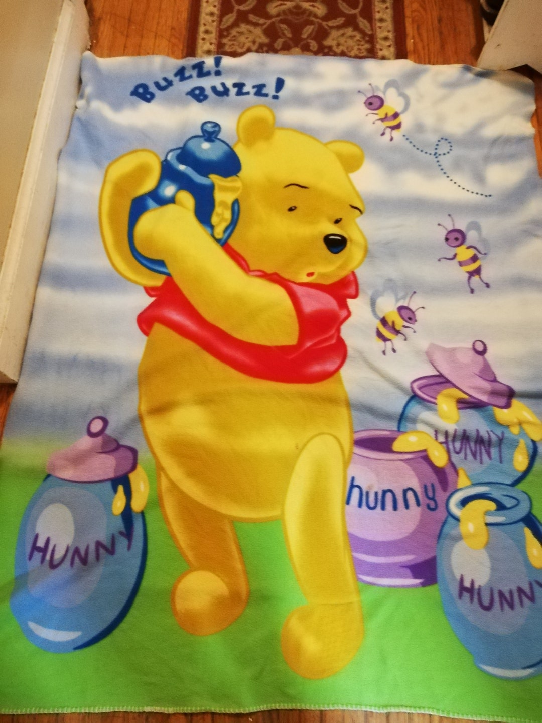 Vintage Winnie the Pooh Fleece Blanket 59x45 Etsy