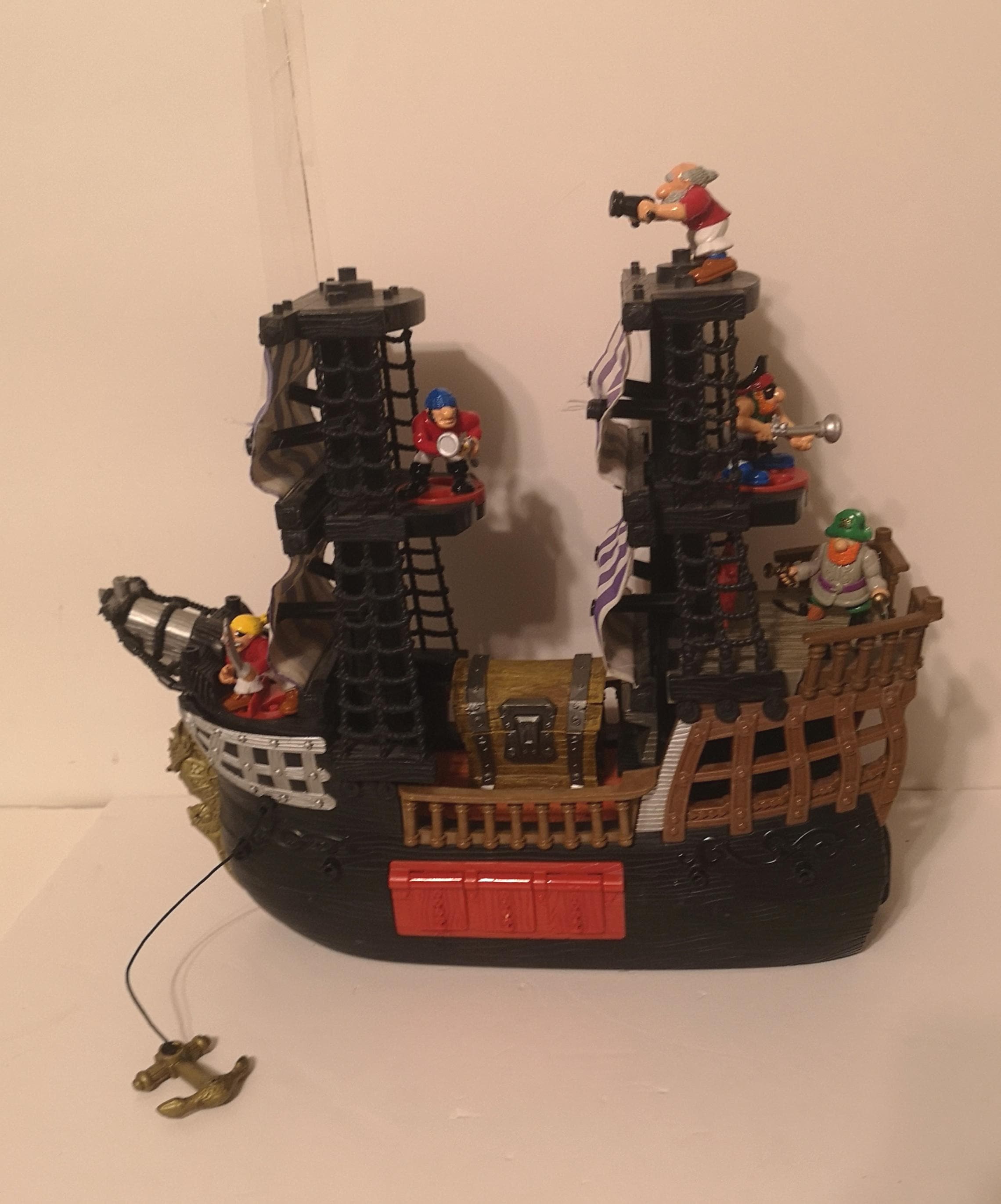 Vintage 2005 Fisher Price Imaginext Pirate Ship With 5 Pirates and