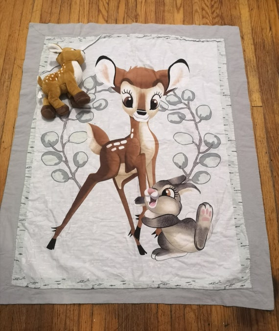 Vintage Bambi and Thumper Baby Blanket 38 X 33 W Bambi Plush Etsy Canada
