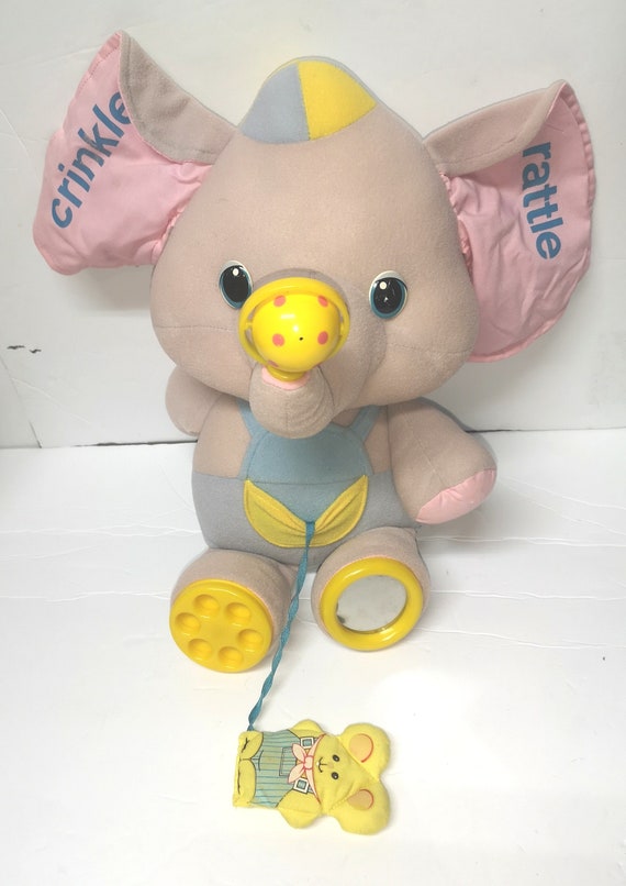 Vintage 1986 Playskool Busy Elephant Sensory Plush 16 Etsy UK