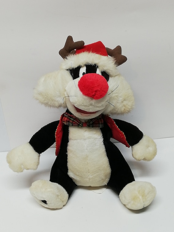 Vintage Looney Tunes Sylvester the Cat Christmas Plush 12