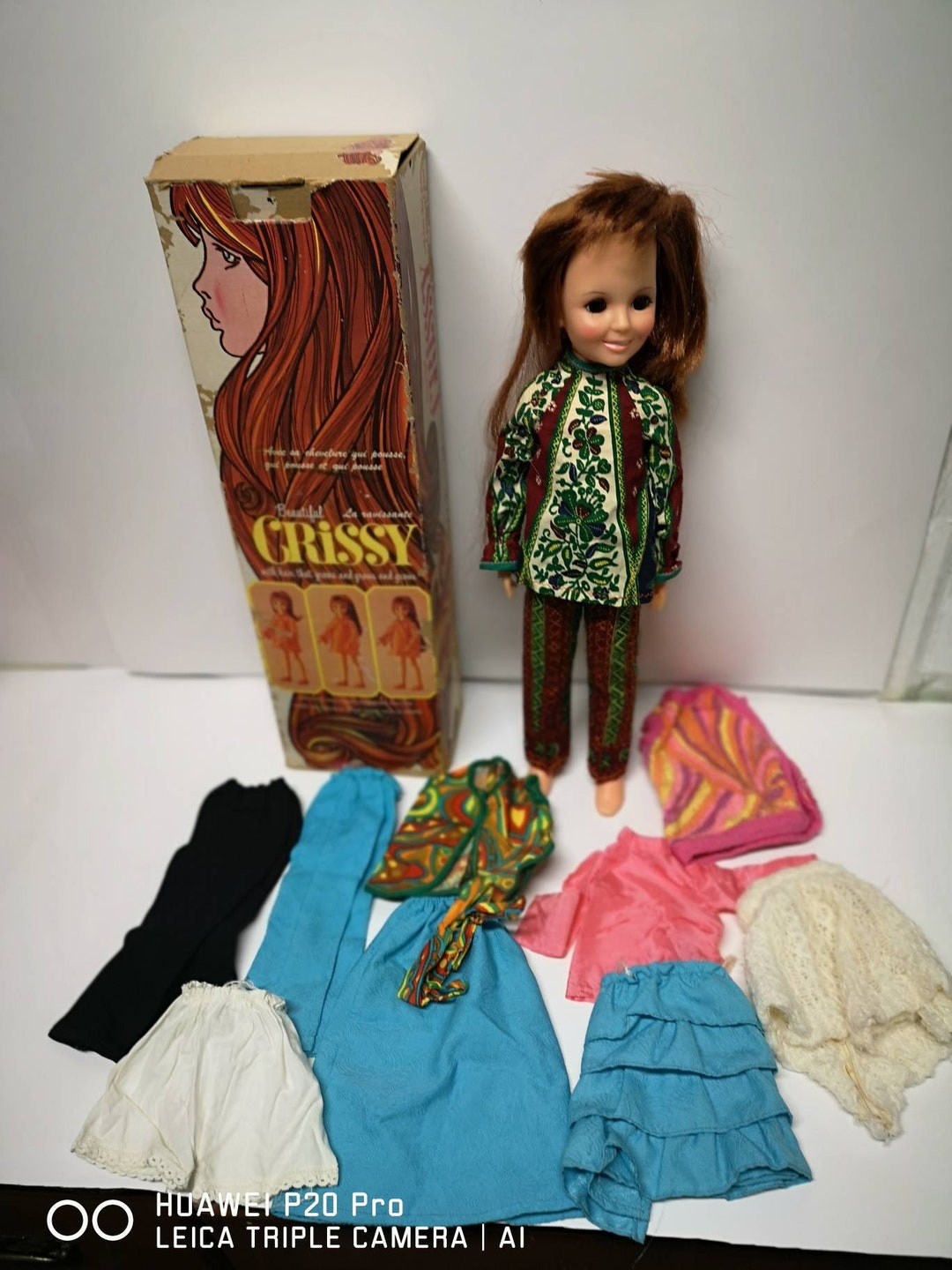 Vintage 1970s Chrissy Hair Growing Doll W/original Box Comes W/ 4