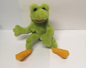 Vintage 1991 Gund Plush Frog Hand Puppet 15"