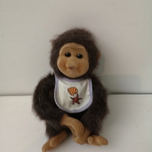 Vintage Hosung Sucking Thumb Plush Monkey With Sqeaker 7