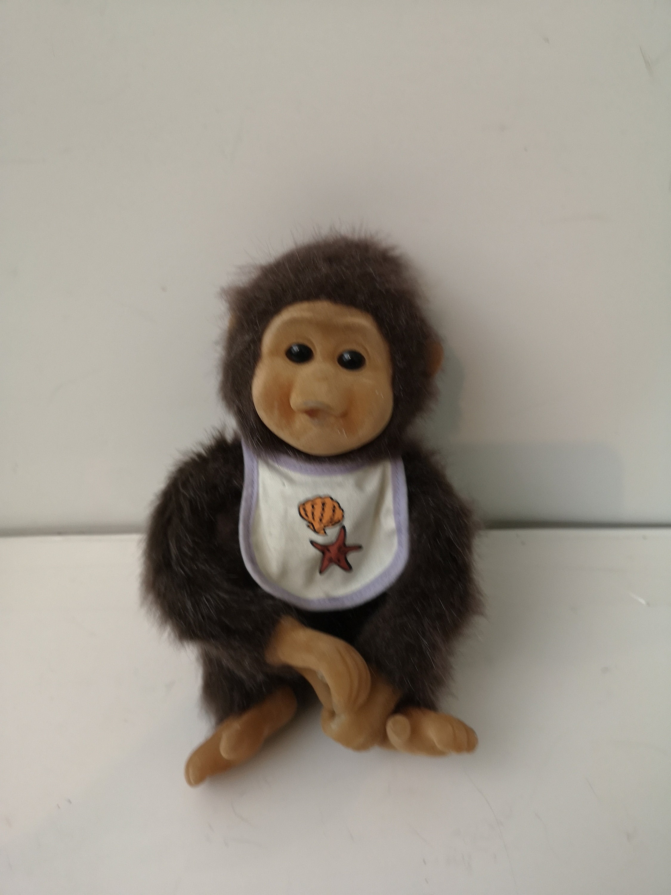 Vintage Hosung Sucking Thumb Plush Monkey With Sqeaker 7