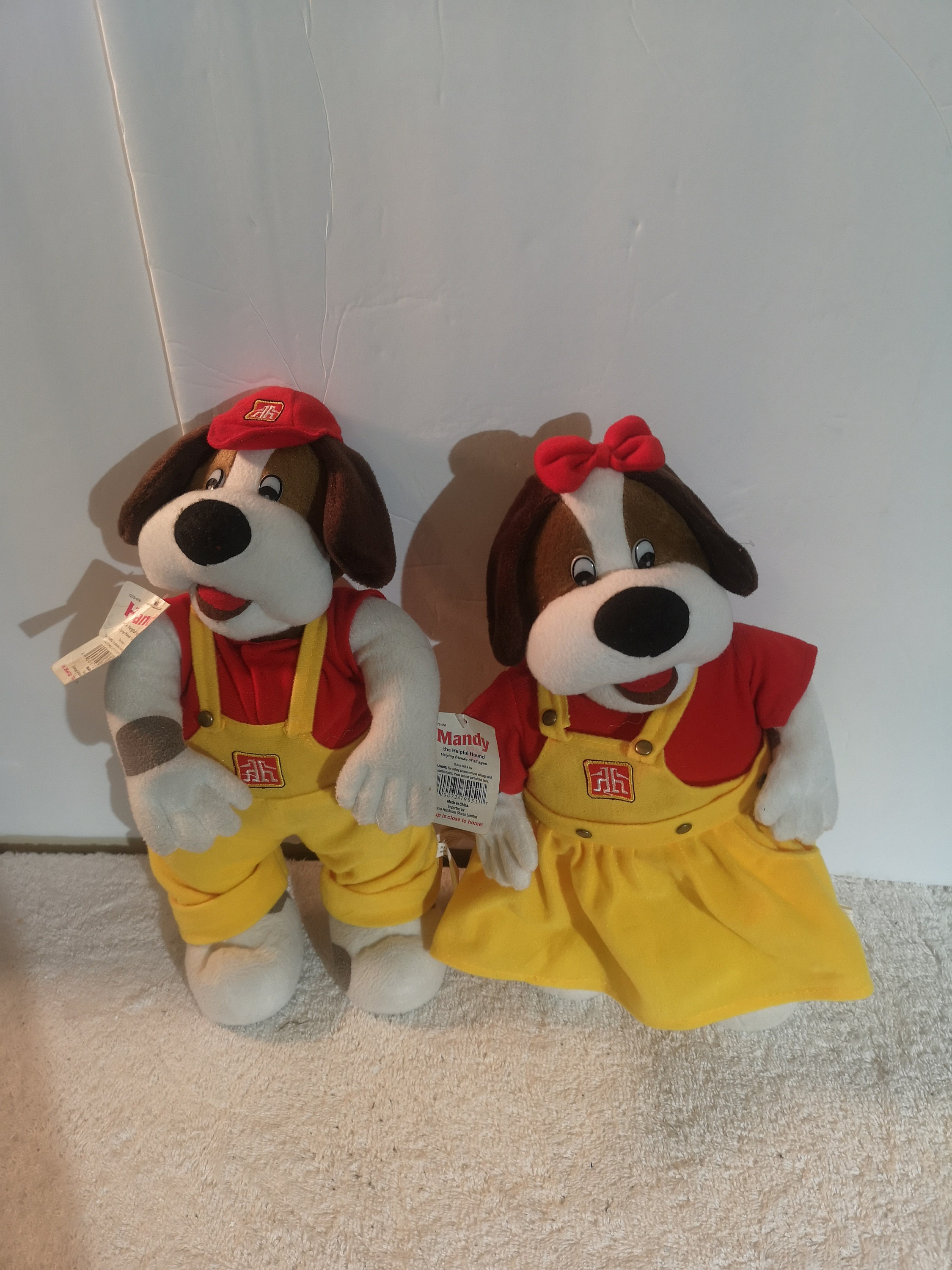 Vintage Rare Home Hardware Mascot Plush Handy and Mandy 13