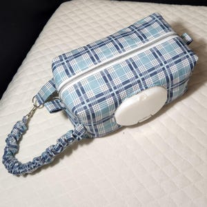 Plaid Diaper and Wipes Pouch - Gender Neutral Diaper Clutch - Stroller Bag