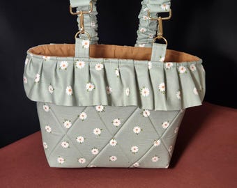 Custom Stroller Caddy Fabric Options Available - Quilted Cotton Pram Organizer