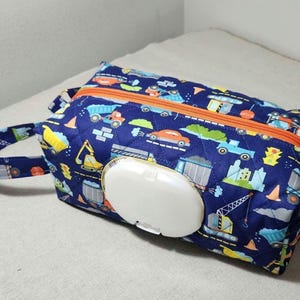 Mini Diaper & Wipes Clutch  Cars, Trucks, Construction Print - Diaper and Wipes Pouch