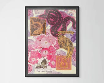Floral Snake Collage (Pink) Print 8x11* *Digital Download*