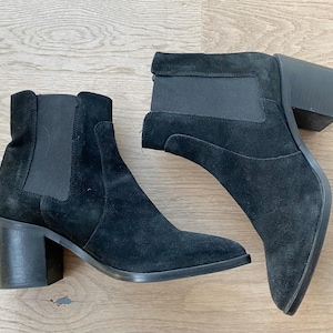 Lintervalle Black Suede Ankle Boots- Size 39