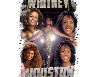 Celebrity T-shirt | Whitney Houston T-shirt | Custom T-shirt | PNG | Template | Backdrop | Background | Canva