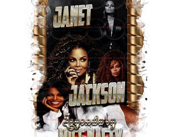 Celebrity T-shirt | Janet Jackson T-shirt | Custom T-shirt | PNG | Template | Backdrop | Background | Canva