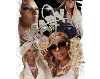 Celebrity T-shirt | Mary J Blige T-shirt | Custom T-shirt | PNG | Template | Backdrop | Background | Canva