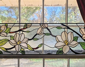 Magnolia Transom Stained Glass Pattern