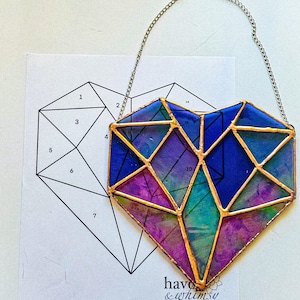 Geometric Heart - Simple Stained Glass Pattern