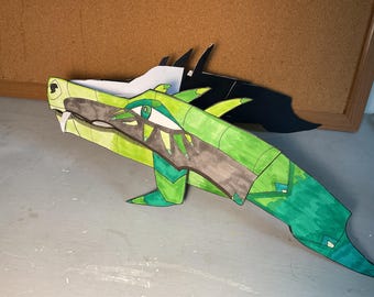 Custom Dragon Puppet Commission: Handmade Paper Art