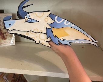 Mini Printable Dragon Puppet Kit - Includes head and base templates + uncolored versions!