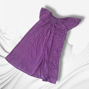70's Vintage Purple lingerie dress midi 70s womens large vintage