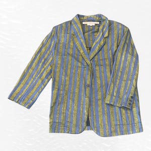 Designer French Connection vintage 80s woman’s blazer medium 1980s stripped coat jacket