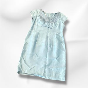 Blue 50s vintage  Petty Hite dress womans vintage 1950s xl cocktail dress