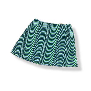 60s vintage handmade blue green mini skirt 1960s womans small