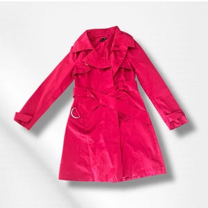 Y2K Vintage BEBE womens small jacket pink trench coat