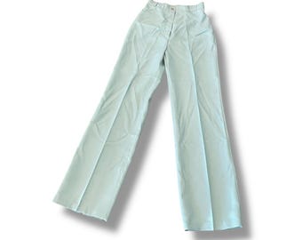 70s woman powder blue pants extra small wide leg vintage retro trousers high waisted XS high rise