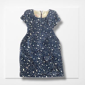 Mirella Cavorso Roma vintage 80s dress woman’s small 1980s abstract midi sheath Designer dress