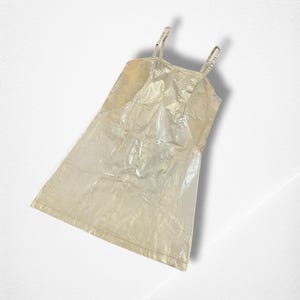 70er Jahre Vintage Gold Minikleid, Größe 36, M, ohne Verschluss