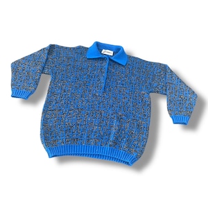 GM Gianmarco designer vintage 80s - 90s blue collared sweater womans small medium