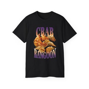 T retro da comida de Rangoon do caranguejo Camiseta de <br> Entrega Rápida? Camiseta de comida engraçada