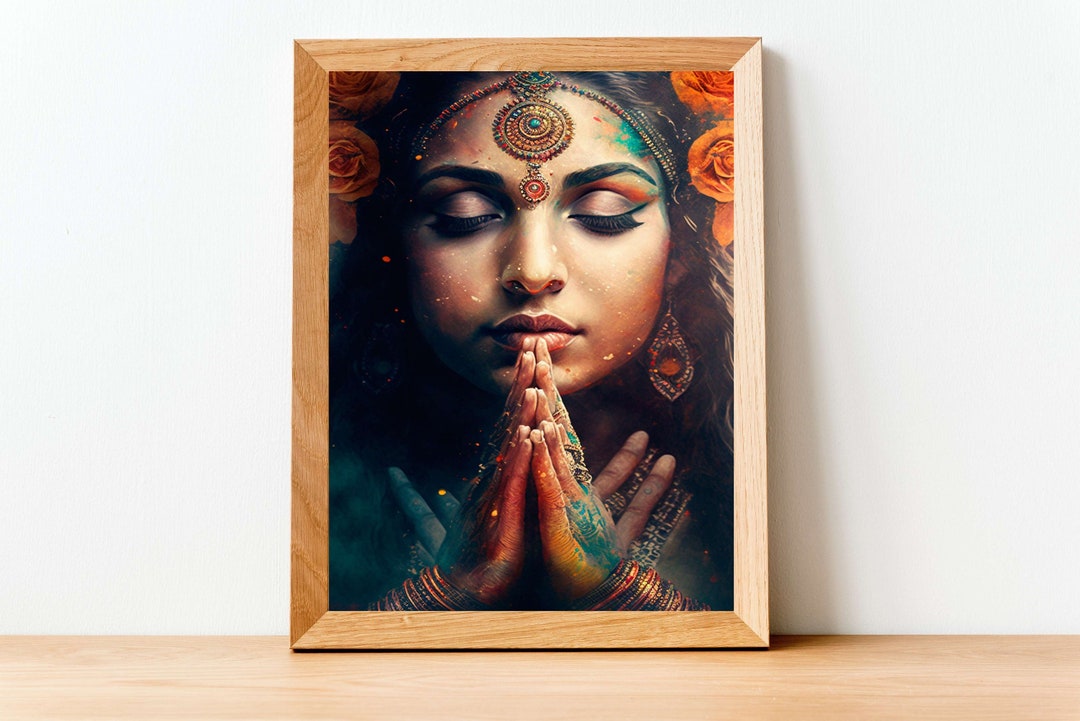 SPIRITUAL ARTWORK, Hindu Wall Art, Indian Painting, NAMASTE, Indian Poster, Digital Downloadable