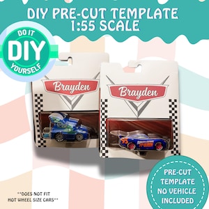Custom Cars Lightning McQueen Party Favors Pre-Cut Template Packaging Disney Cars Theme Party Personalized Birthday Party Supplies for Kids