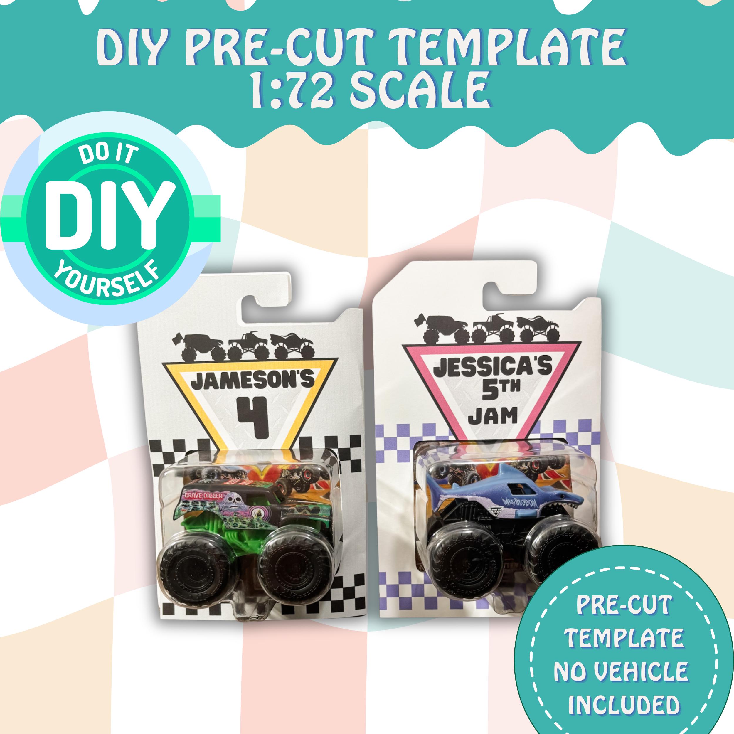 Custom Monster Truck Party Favors Pre-Cut Template Packaging Monster Truck Theme Party Personalized Birthday Gifts & Party Supplies for Kids
